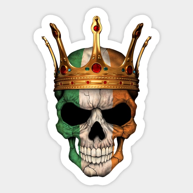 Irish Flag Skull with Crown Sticker by jeffbartels